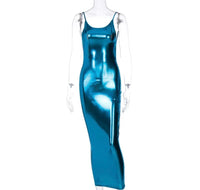 Blue Metallic Dress